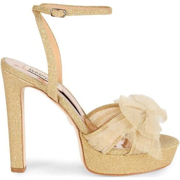 Badgley Mischka - Sophie - SIZE 7 - Platform Sandal with Tulle Bow - Brand New! - Picture 1 of 7
